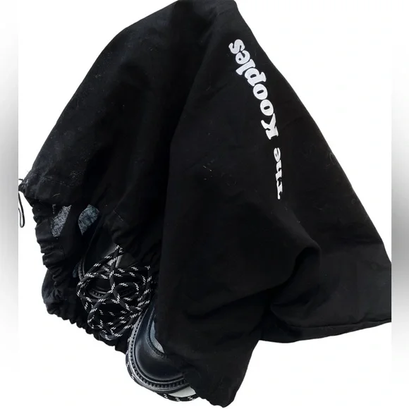 NWT The Kooples High Top Black Leather Biker Combat Boots In Ranger Style Size 8 - Picture 9 of 16